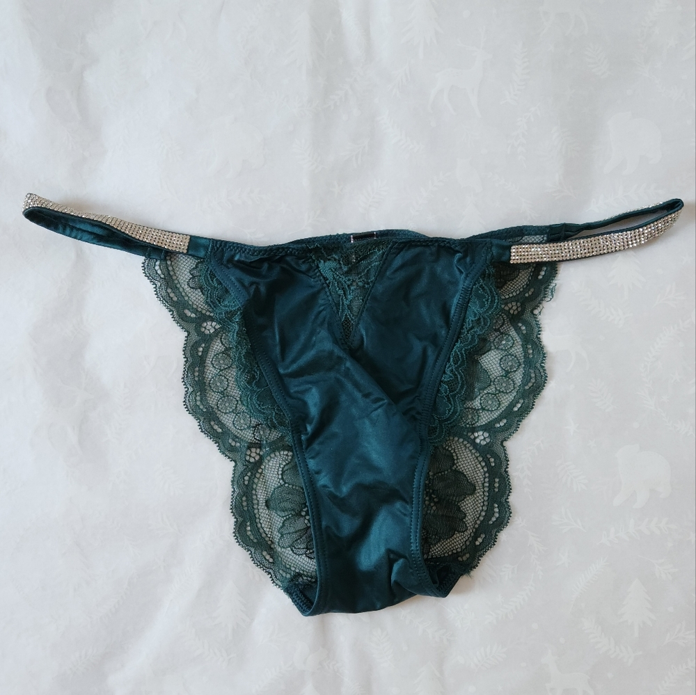 🔥💕NWT Victoria's secret bombshell shine strap Cheeky panties Medium green